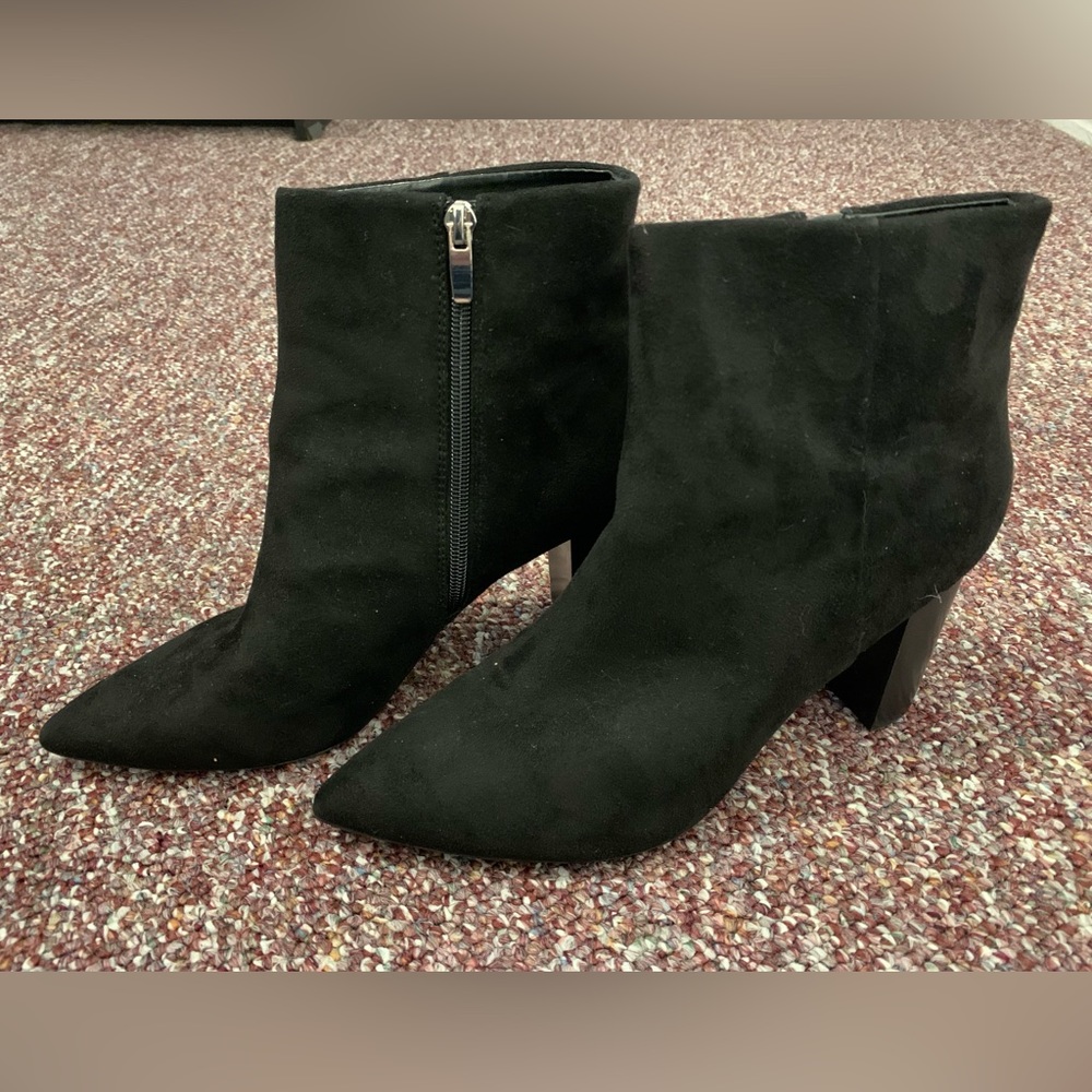 Nine West, Velvet Black Bootie Heels, Women’s Size 10